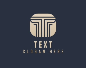 Legal Pillar Letter T logo design