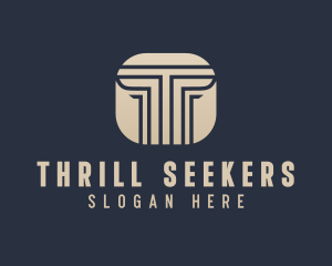 Legal Pillar Letter T logo design