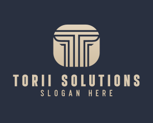 Legal Pillar Letter T logo design