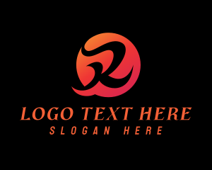 App Icon - Fiery Orange Letter R logo design