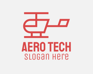 Aero - Red Minimalist Helicopter logo design