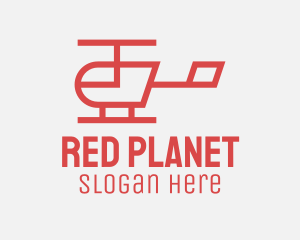 Red Minimalist Helicopter logo design