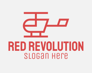 Red Minimalist Helicopter logo design