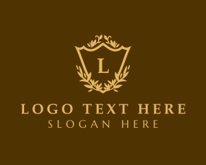 Lettermark - Shield Wreath Hotel logo design