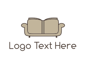 Seat - Brown Book Sofa logo design