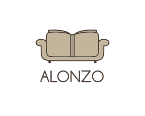 Brown Book Sofa logo design