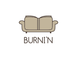 Brown Book Sofa logo design