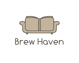 Brown Book Sofa logo design