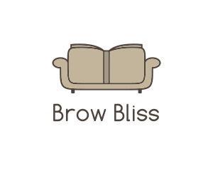 Brown Book Sofa logo design