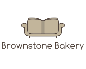 Brown Book Sofa logo design