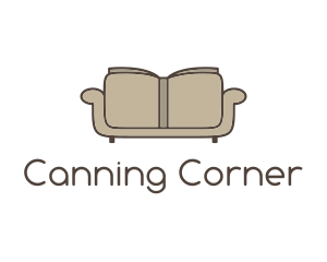 Brown Book Sofa logo design