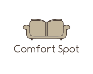 Seat - Brown Book Sofa logo design