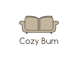 Brown Book Sofa logo design