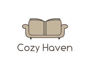 Sofa - Brown Book Sofa logo design