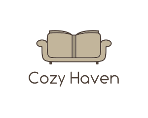 Brown Book Sofa logo design