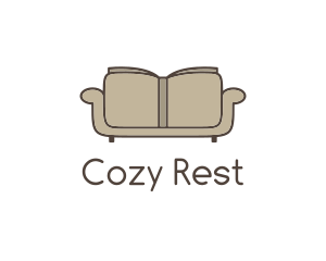Brown Book Sofa logo design