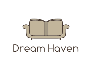 Rest - Brown Book Sofa logo design