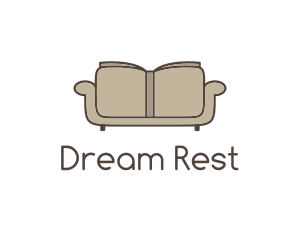 Brown Book Sofa logo design