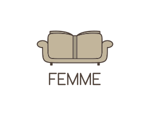 Brown Book Sofa logo design