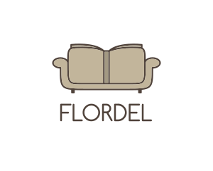 Brown Book Sofa logo design