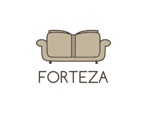 Brown Book Sofa logo design