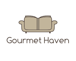 Brown Book Sofa logo design