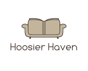 Brown Book Sofa logo design