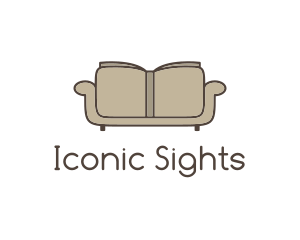 Brown Book Sofa logo design