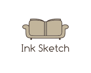 Brown Book Sofa logo design