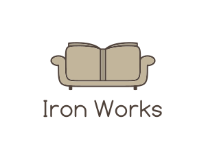 Brown Book Sofa logo design