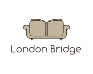 Brown Book Sofa logo design