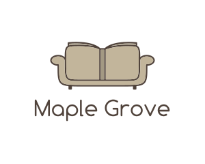 Brown Book Sofa logo design