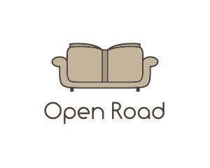 Brown Book Sofa logo design