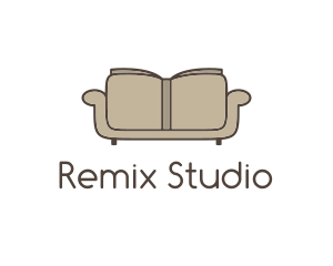 Brown Book Sofa logo design