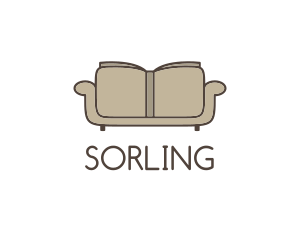 Brown Book Sofa logo design