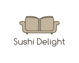 Brown Book Sofa logo design