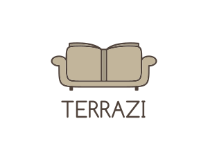 Brown Book Sofa logo design