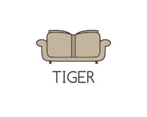 Brown Book Sofa logo design