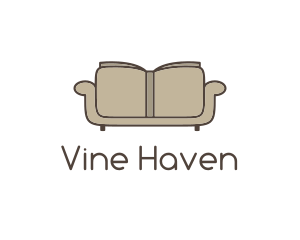 Brown Book Sofa logo design