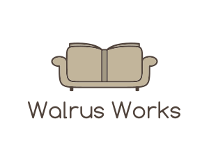 Brown Book Sofa logo design