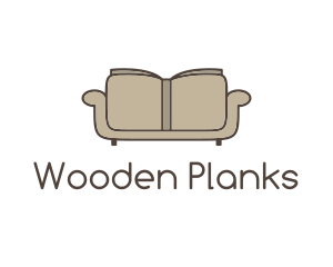 Brown Book Sofa logo design