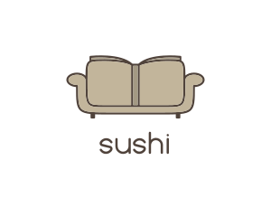 Brown Book Sofa logo design