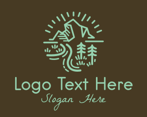 Rural Living - Minimalist Desert Mountain logo design
