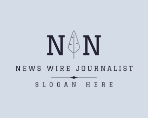 Journalist - Feather Journalist Writer logo design