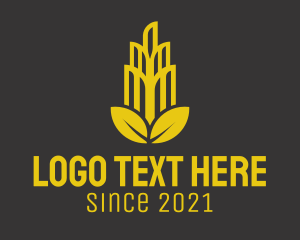 Golden - Golden Leaf Tower logo design