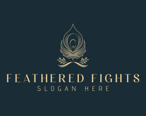 Peacock Feather Quill logo design