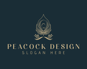 Peacock - Peacock Feather Quill logo design