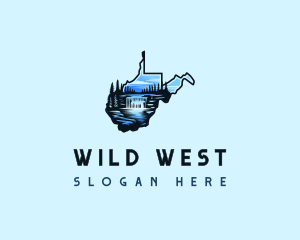 West Virginia River Waterfall logo design