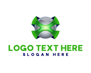 3d Letter X Gaming logo design