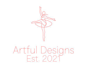 Pink Ballet Instructor  logo design